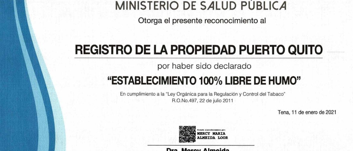 Establecimiento 100% Libre de Humo